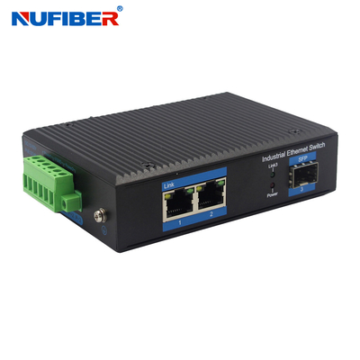 10/100 / 1000M 2 Bağlantı Noktalı POE Ethernet Anahtarı, Endüstriyel SFP Medya Dönüştürücü RJ45