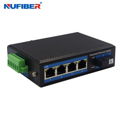 1000M Endüstriyel Fiber Ethernet anahtarı 4 Rj45+1x1000M Fiber bağlantı noktası SM Bidi SC 20km 1310nm/1550nm Din-ray duvara montajlı
