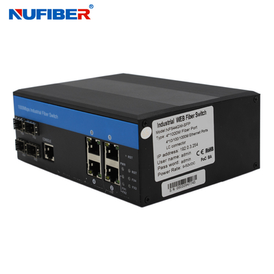 4 Sfp 4 KV Ethernet Dalgalanma Korumalı IP44 4 Port Yönetimli Endüstriyel Anahtar