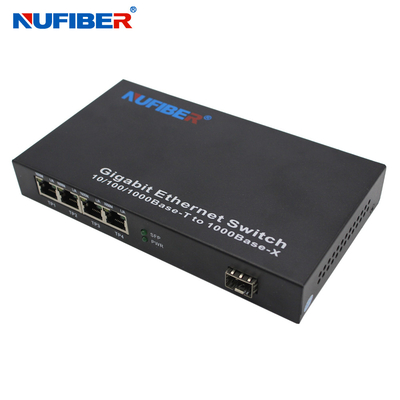 10/100/1000M 4 bağlantı noktalı Rj45+1 SFP bağlantı noktası Fiber Optik Ethernet Anahtarı medya dönüştürücü