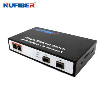 10/100/1000M 2 bağlantı noktalı Rj45+2 SFP bağlantı noktası Fiber Optik Ethernet Anahtarı Medya dönüştürücü