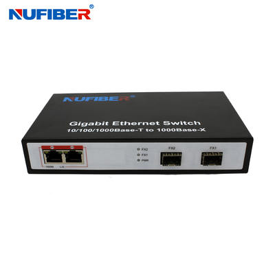 10/100/1000M 2 bağlantı noktalı Rj45+2 SFP bağlantı noktası Fiber Optik Ethernet Anahtarı Medya dönüştürücü