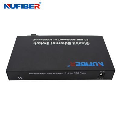 SM Çift fiber FC 1310nm Optik Fiber Ethernet Anahtarlı 1000M 4 bağlantı noktalı Rj45+1 fiber bağlantı noktası