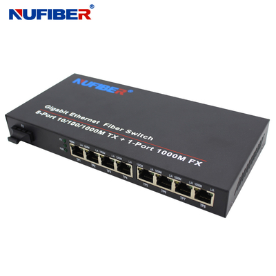 1000M 8 Bağlantı Noktalı Rj45 Fiber Ethernet Anahtarı 1310nm 20km OEM ODM Desteklenir