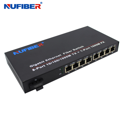 1000M 8 Bağlantı Noktalı Rj45 Fiber Ethernet Anahtarı 1310nm 20km OEM ODM Desteklenir