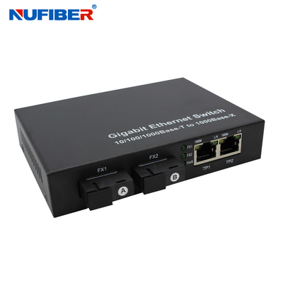 2 Rj45 2 Fiber Bağlantı Noktalı FCC Sertifikalı 1000M Fiber Ethernet Anahtarı