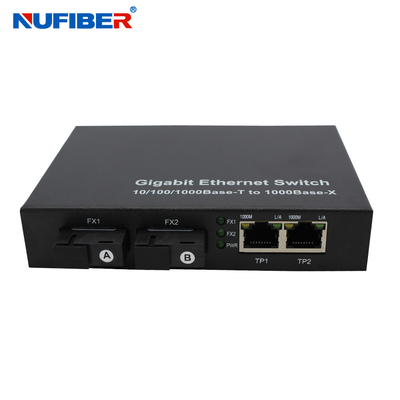 2 Rj45 2 Fiber Bağlantı Noktalı FCC Sertifikalı 1000M Fiber Ethernet Anahtarı