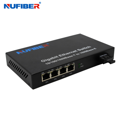 850nm 0.55km SC Fiber Ethernet Anahtarı Gigabit Anahtarı 4 Bağlantı Noktalı Rohs Onaylandı