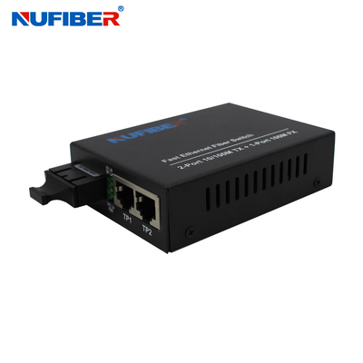 2 UTP Bağlantı Noktası Fiber Ethernet Anahtarı Demir Kasa Malzemesi EEE802.3x Standardı