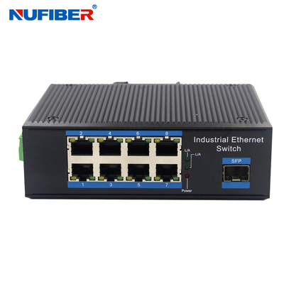 10m 100m 1000M Endüstriyel Poe Ethernet Anahtarı 8 Bağlantı Noktalı DIN Ray / Duvar Montajı