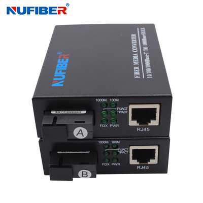 Nufiber Gigabit Medya Dönüştürücü 10/100/1000M Tek Yönlü Tek Modlu 1310nm / 1550nm SC
