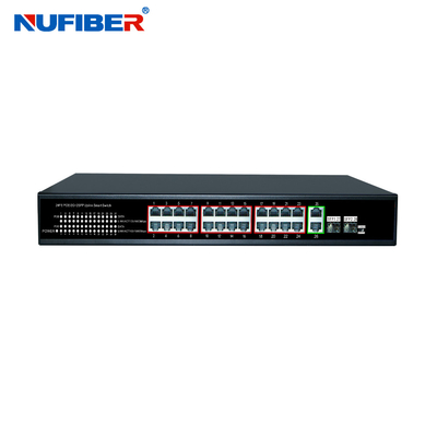 10 / 100M OEM / ODM 4 8 16 24 Bağlantı Noktalı Ethernet Fiber Anahtarı POE Gigabit, 2 SFP Bağlantı Noktalı