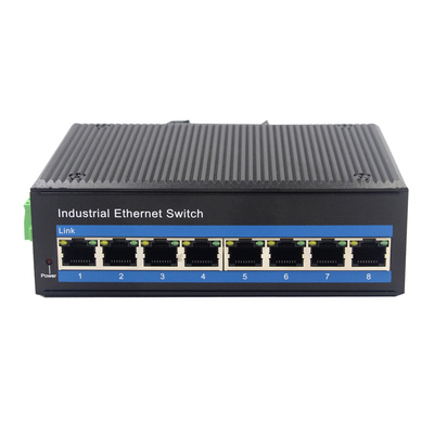 8x10 / 100M UTP Ethernet Bağlantı Noktası Endüstriyel Ethernet Anahtarı 24V Güç Adaptörü
