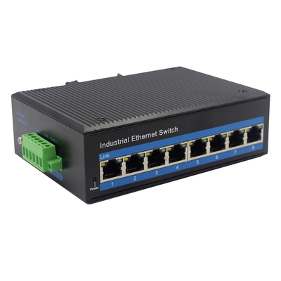8x10 / 100M UTP Ethernet Bağlantı Noktası Endüstriyel Ethernet Anahtarı 24V Güç Adaptörü