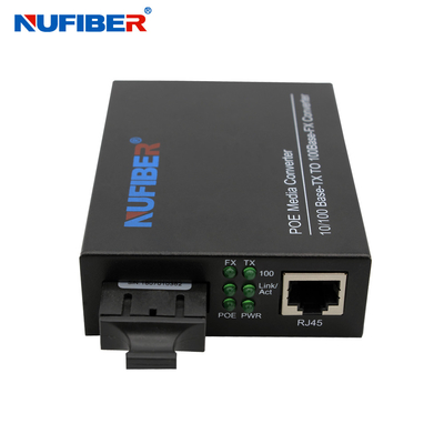 SM Dubleks SC POE Fiber Medya Dönüştürücü 10/100Base POE Tx - 100Base Fx