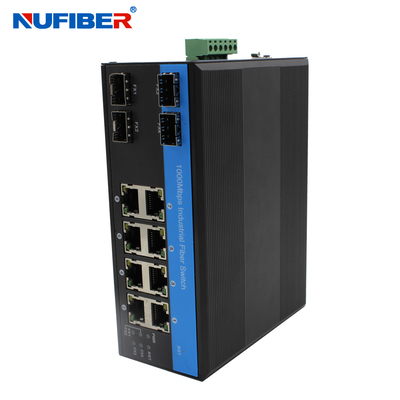 Yönetilen Endüstriyel SFP Ethernet Anahtarı SFP - 8 10/100/1000M UTP Bağlantı Noktası Ağı WEB