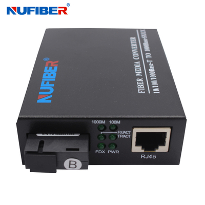 CCTV için 1000Base Fiber Optik Medya Dönüştürücü Gigabit WDM 1490nm 1550nm 20km