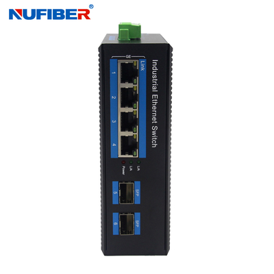 DC24V Güç Kaynağı Gigabit SFP Ethernet Anahtarı Endüstriyel 2 SFP 4 UTP Bağlantı Noktası