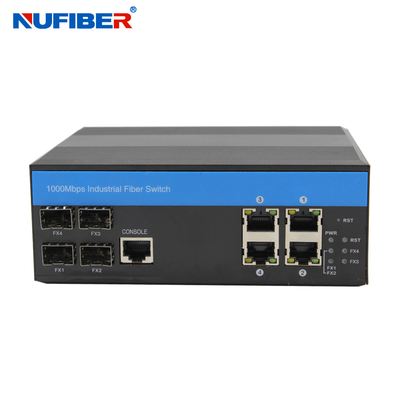 4 Sfp 4 KV Ethernet Dalgalanma Korumalı IP44 4 Port Yönetimli Endüstriyel Anahtar