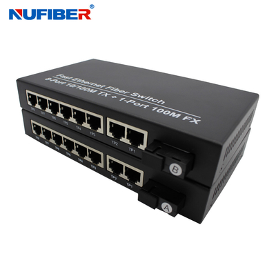 FCC Tek modlu Fiber Ethernet Anahtarı DC5V 2A 8 Rj45 Bağlantı Noktası Anahtarı