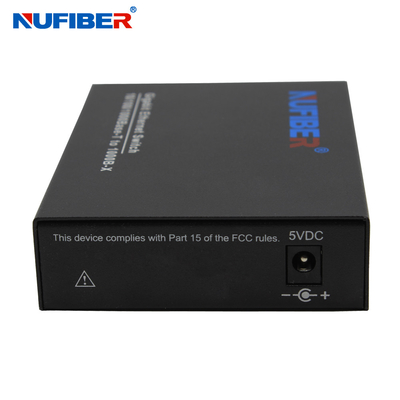 1000M 2 bağlantı noktalı Rj45 + 1 fiber bağlantı noktası, Dubleks FC konektörlü medya dönüştürücü hızlı ethernet fiber anahtarı