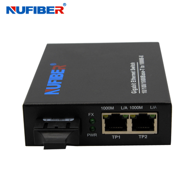 10/100/1000M 2 bağlantı noktalı Rj45+1 fiber bağlantı noktalı çift fiber SM 1310nm 20km SC Fiber Optik Ethernet Anahtarı medya dönüştürücü
