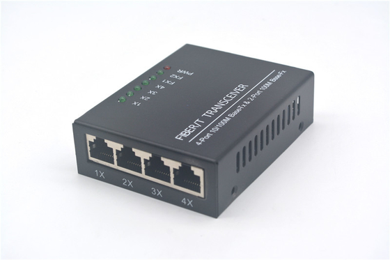 Demir kasa UTP Fiber Ethernet Anahtarı, 10 100Mbps 4 Bağlantı Noktalı Ethernet Anahtarı