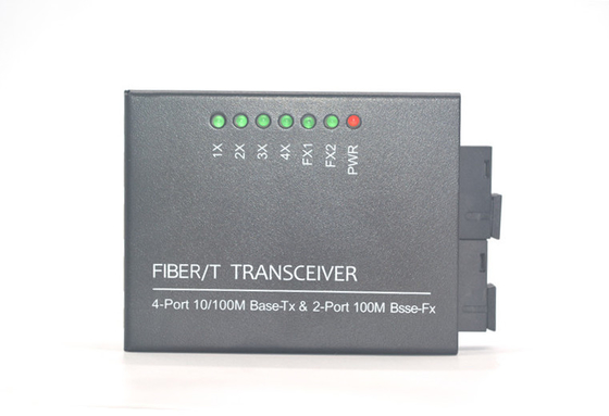 Demir kasa UTP Fiber Ethernet Anahtarı, 10 100Mbps 4 Bağlantı Noktalı Ethernet Anahtarı