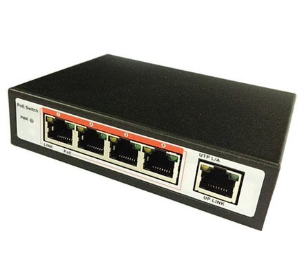 4 POE 1 Fiber Bağlantı Noktalı POE Powered Switch 48VDC Ethernet Anahtarı
