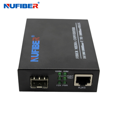 Gigabit SFP Yuvası Optik Medya Dönüştürücü 10/100/1000M SFP - UTP Ethernet Dönüştürücü 5V1A